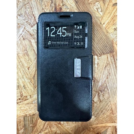 Capa Flip Cover Preta Wiko View XL