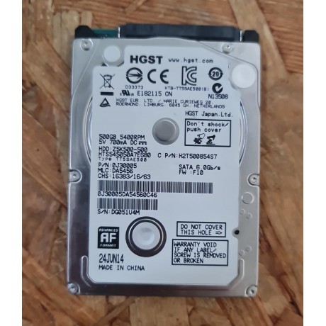 Disco Rigido 500GB HGST SATA 2.5 Recondicionado Ref: HTS545050A7E680