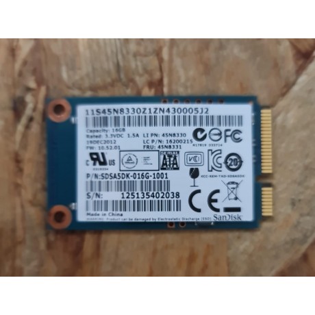 Disco Rigido mSATA 16GB SanDisk Recondicionado Ref: SDSA5DK-016G-1001
