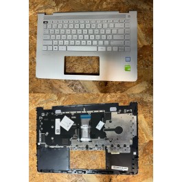 Teclado C/ Cover Completo Cinza HP 15-BA Series Recondicionado Ref: 916924-131 ( FALTA PLASTICO TECLA ESC )