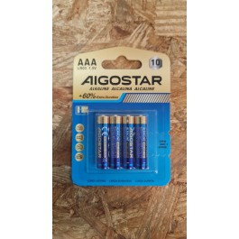Blister 4 Pilhas Aigostar Alcalinas AAA 1.5V / LR03
