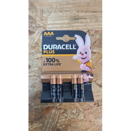 Blister 4 Pilhas Duracell Alcalinas AAA / LR03