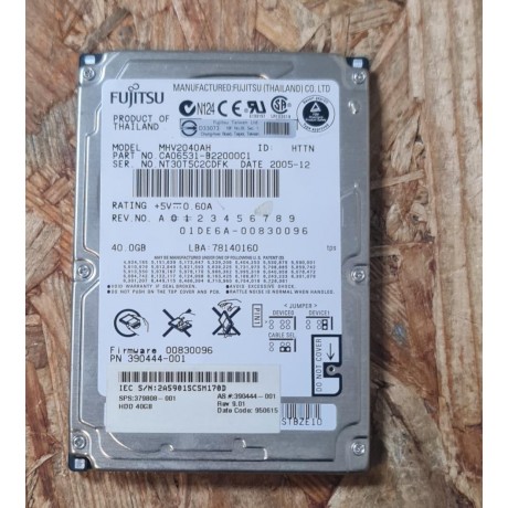 Disco Rigido 40GB Fujitsu IDE 2.5 Recondicionado Ref: MHV2040AH