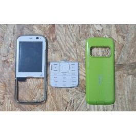 Capa Frontal & Teclado & Tampa de Bateria Verde Nokia N81 Original