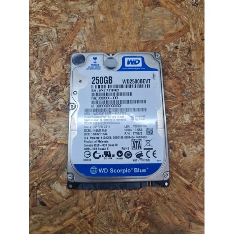 Disco Rigido 250GB Western Digital SATA 2.5 Recondicionado Ref: WD2500BEVT