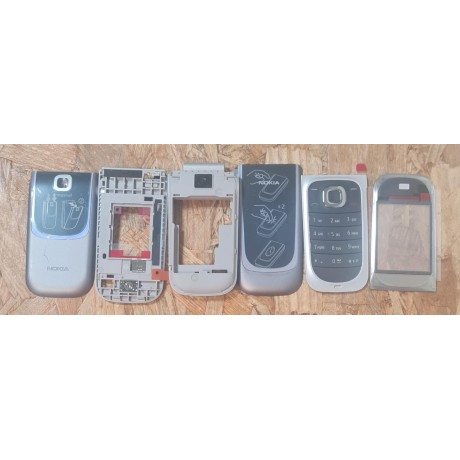 Capa Frontal & Capa Traseira & Covers Completa & Teclado & Lente Cinzento Nokia 7020 Original