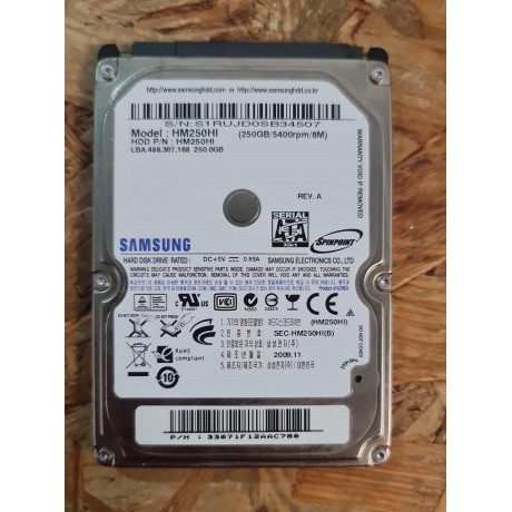 Disco Rigido 250GB Samsung SATA 2.5 Recondicionado Ref: HM250HI