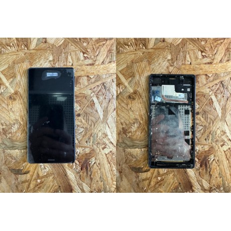Modulo Completo Preto C/ Frame Display & Touchscreen Sony Xperia Z3 / Sony Xperia D6603 Compativel