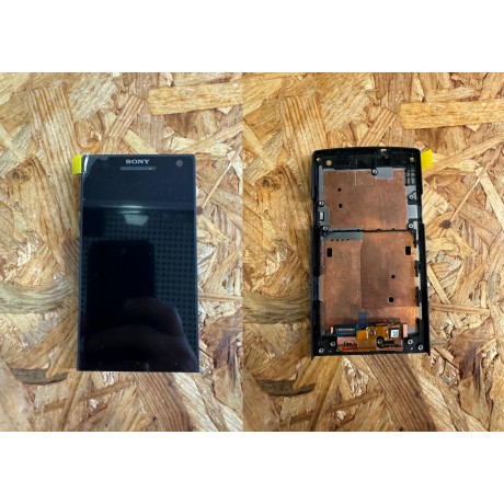 Modulo Completo Preto C/ Frame Display & Touchscreen Sony Xperia S / Sony Xperia Lt26 Compativel