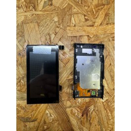 Modulo Completo Preto C/ Frame Display & Touchscreen Sony Xperia U / Sony Xperia ST25 Compativel