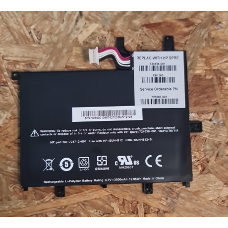 Bateria HP Slate 7 Recondicionado Ref: 724712-001