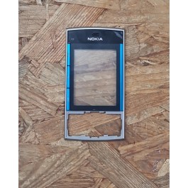 Tampa Frontal Preto & Azul Original Nokia X3-00 Ref: 0254778