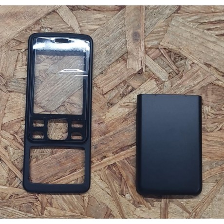 Capa Frontal & Tampa de Bateria Preta Nokia 6300 Compativel