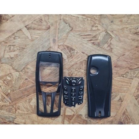 Capa Frontal & Tampa de Bateria Preta Nokia 7250 Compativel