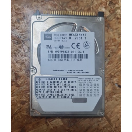 Disco Rigido 4.3 GB Toshiba IDE 2.5 Recondicionado Ref: MK4313MAT