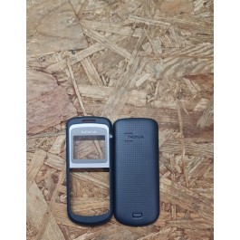Capa Frontal & Tampa de Bateria Preta Nokia 1203