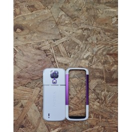 Capa Frontal & Tampa de Bateria Roxo / Branco Nokia 5000