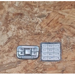 Teclado Superior & Inferior Nokia E65 Cinza Original