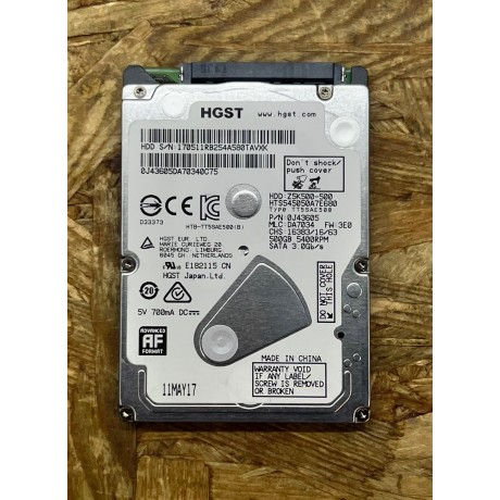 Disco Rígido HGST SATA 500GB Recondicionado Ref: HTS545050A7E680