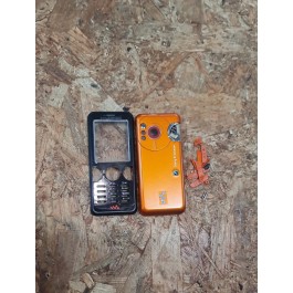 Capa Completa S/ Teclado Laranja / Preta Sony Ericsson W610i