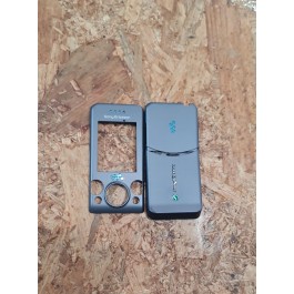 Capa Frontal & Middle Cover & Tampa de Bateria Cinza Sony Ericsson W580i