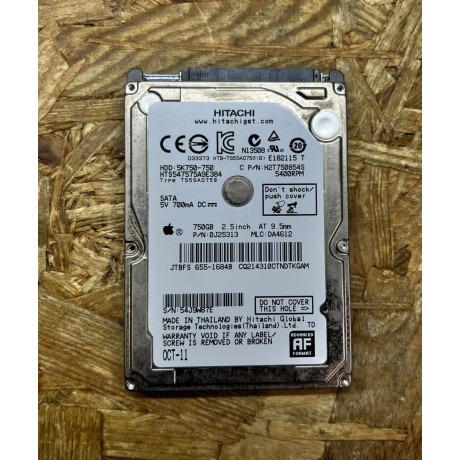 Disco Rígido Hitachi 750GB SATA Recondicionado Ref: 5K750 750GB 2.5
