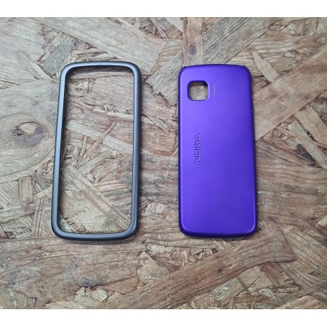 Capa Middle Cover Branca & Tampa de Bateria Roxa Nokia 5228 / Nokia 5230