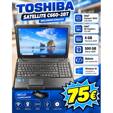 Computador Toshiba Satellite C660-28T Recondicionado