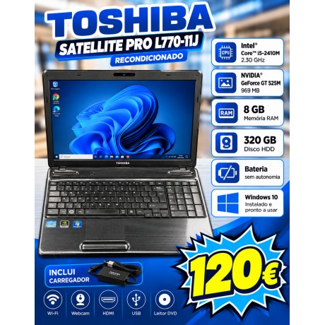 Computador Toshiba Satellite Pro L770-11J Recondicionado