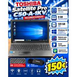 Computador Portátil Toshiba Satellite Pro C50-A-1KV Recondicionado ( BATERIA NÃO TEM AUTONOMIA )