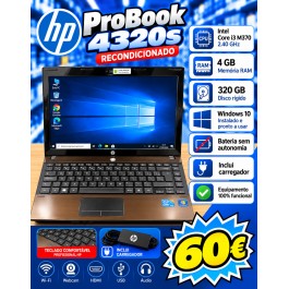 Computador Portátil HP Probook 4320s Recondicionado ( BATERIA NÃO TEM AUTONOMIA )