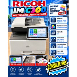 Multifunções Laser A4 a cores Ricoh IM C300 (IMC 300, IMC300) Usado
